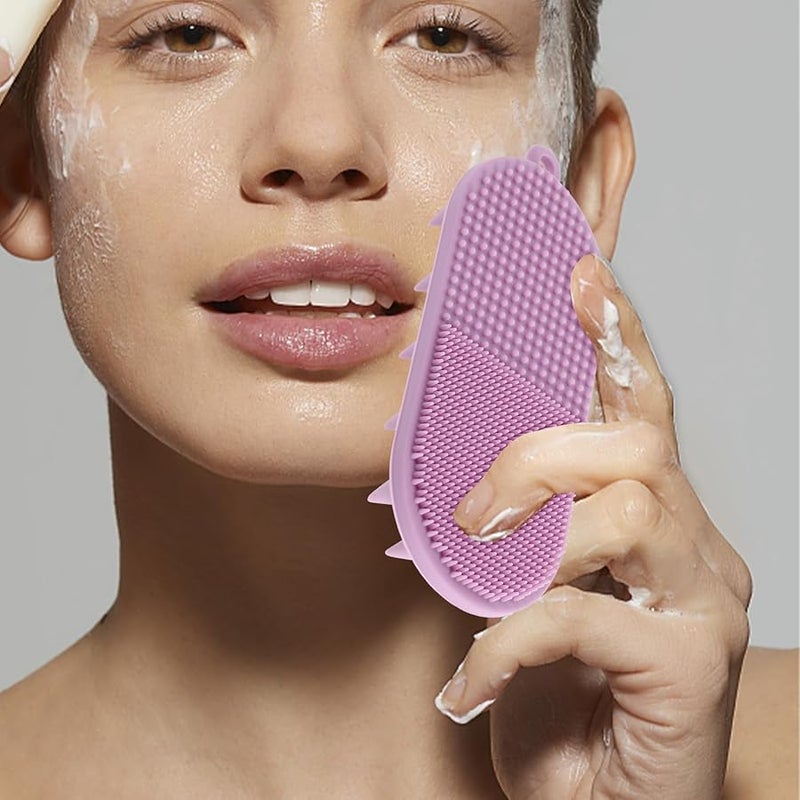 Purple Silicone Facial Brush Deep Cleansing Exfoliator For Sensitive Skin - Image 5